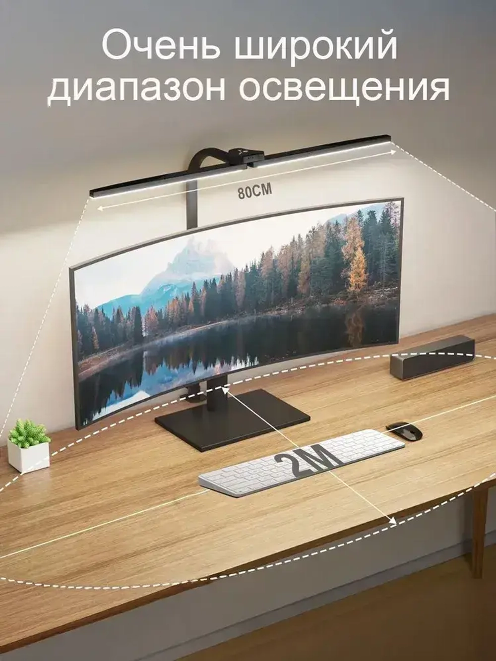 Лампа настольная светодиодная бестеневая 24Вт на струбцине, двойная,25 режимов,С дистанционным управлением