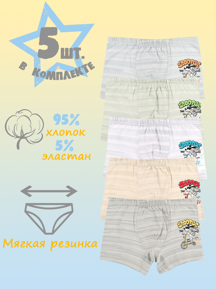 Боксеры для мальчика (5 штук в упаковке)