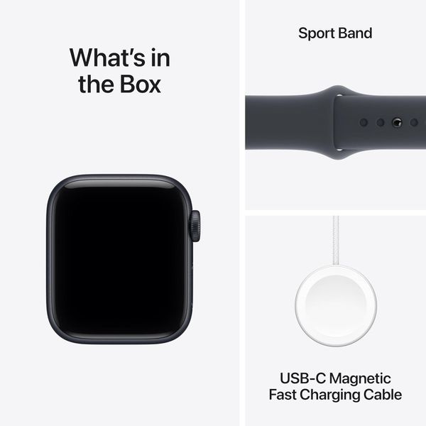 Умные часы Apple Watch SE 3 40 мм из алюминия цвета «тёмная ночь», спортивный ремешок «тёмная ночь» (M/L)
