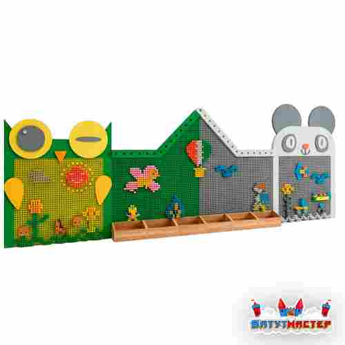 Интерактивная игровая стена «Мир фантазий», с мозаичными элементами