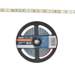 ULS-2835-120LED-m-8mm-IP20-DC24V-9.6W-m-5M-6500K Гибкая светодиодная лента на самоклеящейся основе. Катушка 5 м. в герметичной упаковке. Дневной белый свет 6500K. ТМ Uniel.