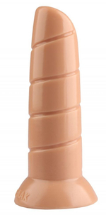 Телесный винтовой анальный фаллоимитатор - 19,5 см. (Цвет: телесный)