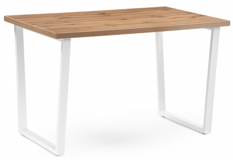Стол деревянный Woodville Лота Лофт 120х75 белый матовый, дуб крафт золотой, ножки белые