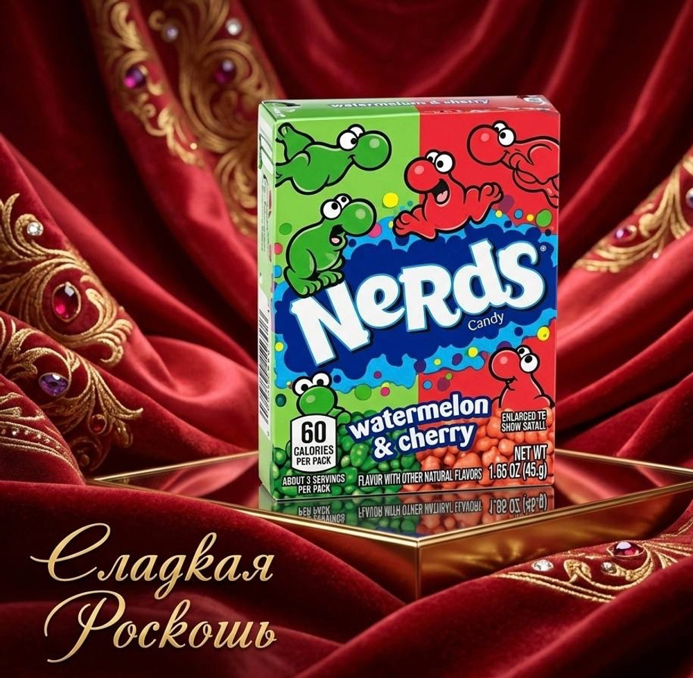 Жевательные Конфеты Nerds Watermelon&cherry / Нердс арбуз и вишня Вонка 46.7 гр ю (США)