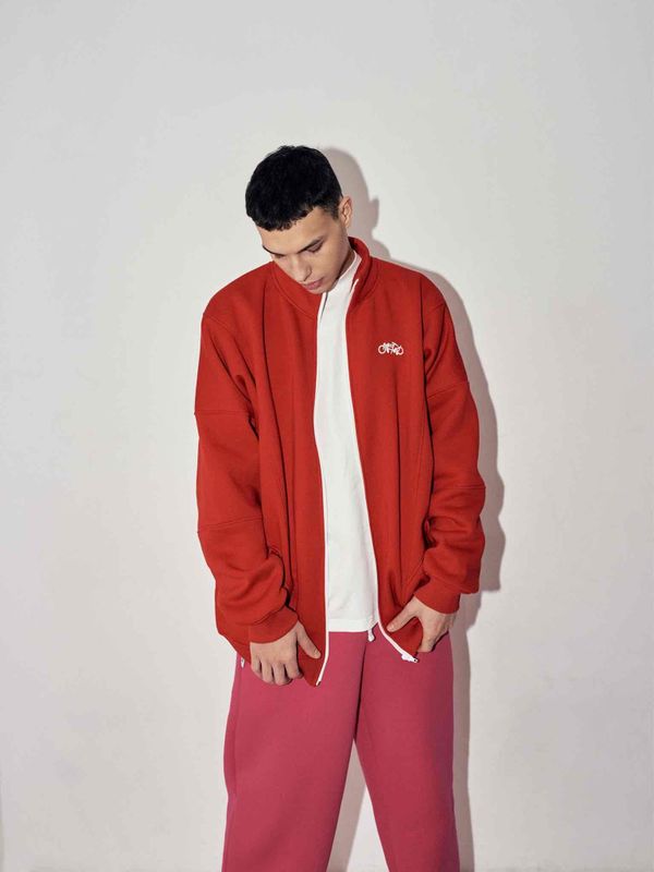 Толстовка Street с начесом на молнии красный марс - фото 2