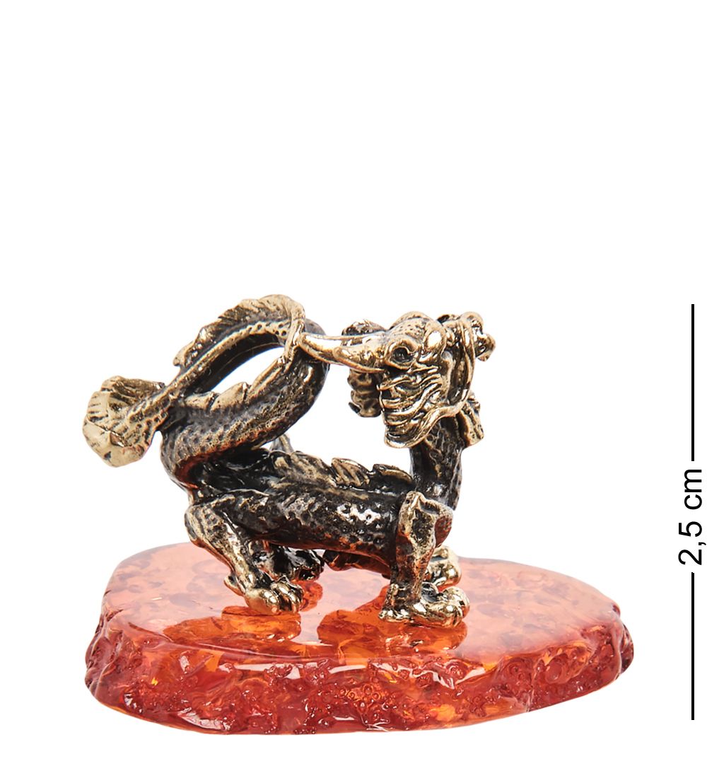 Народные промыслы AM- 273 Фигурка «Дракон» (латунь, янтарь)