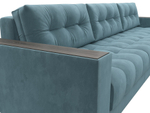 Диван угловой с декором Лига-049 НПБ Лонг, SEVEN 113 ВЕЛЮР бирюзовый
