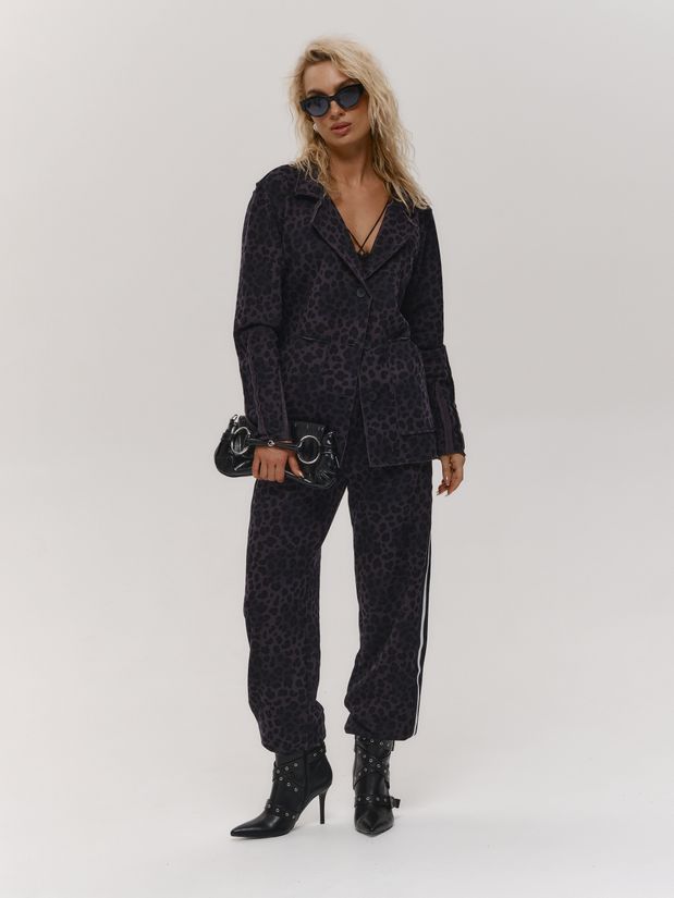 Жакет строчки принт ЛЕО, фиолетовый