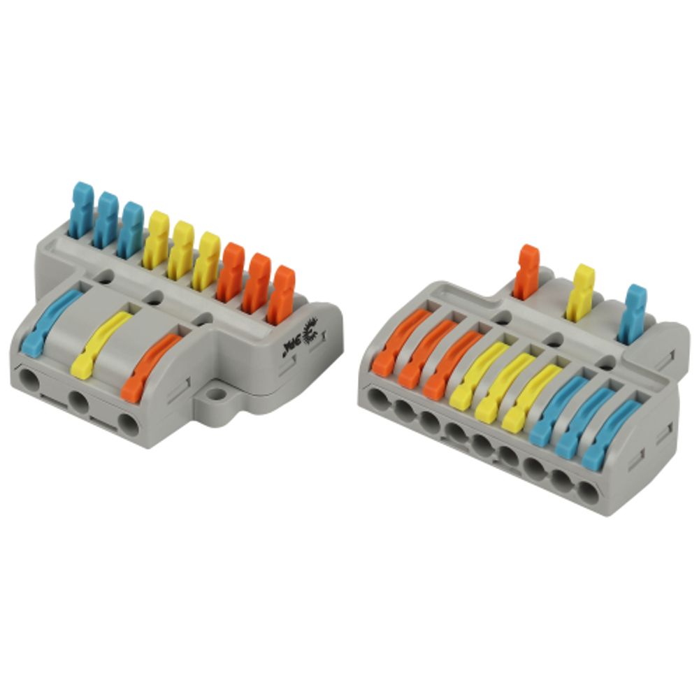 Клемма ЭРА NO-225-409 проходная разветвительная 222-4139 с рычагами 3/9 полюсов 0.08-2.5/4 мм2 (упаковка 10 шт.) | Клеммы