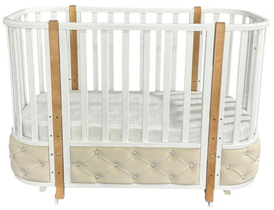 Детская кроватка Кедр Estelle Elegance 4 поперечный маятник велюр белый/бук