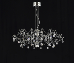 Подвесная люстра светодиодная с пультом и хрустальными подвесками Asfour MyFar Ersilia MR2661-60P-50AD