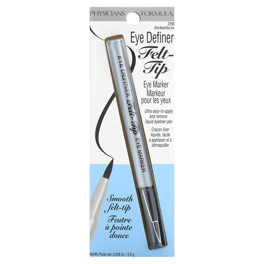 Physicians Formula, Карандаш для глаз, фломастер для глаз, 2298 ультра черный, 0,8 г (0,028 унции)