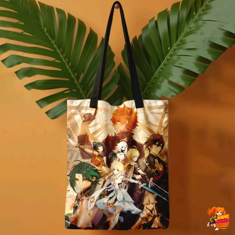 Сумка шоппер с принтом Genshin Impact