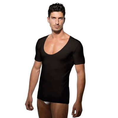 Мужская футболка с широким вырезом горловины Doreanse Modal (Размер: XXL) (Цвет: черный)