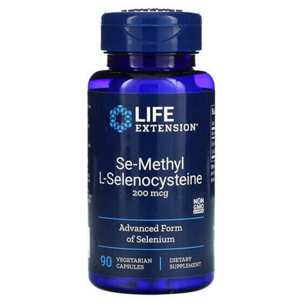 Минералы и микроэлементы Life Extension, Семиметил L-селеноцистеин, 200 мкг, 90 вегетарианских капсул