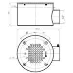 Донный слив под бетон Aquaviva 2'', AISI 304 (D165 мм)