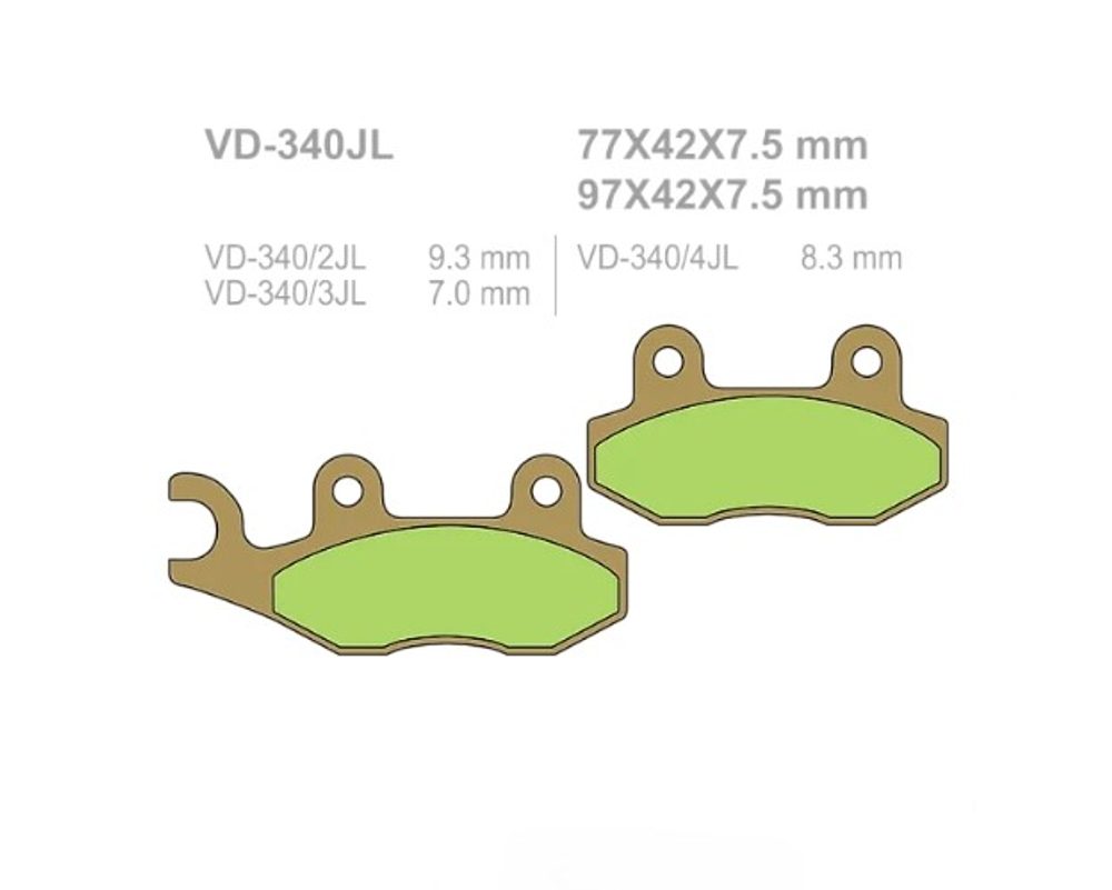 Колодки тормозные Vesrah VD-340JL (FDB497)