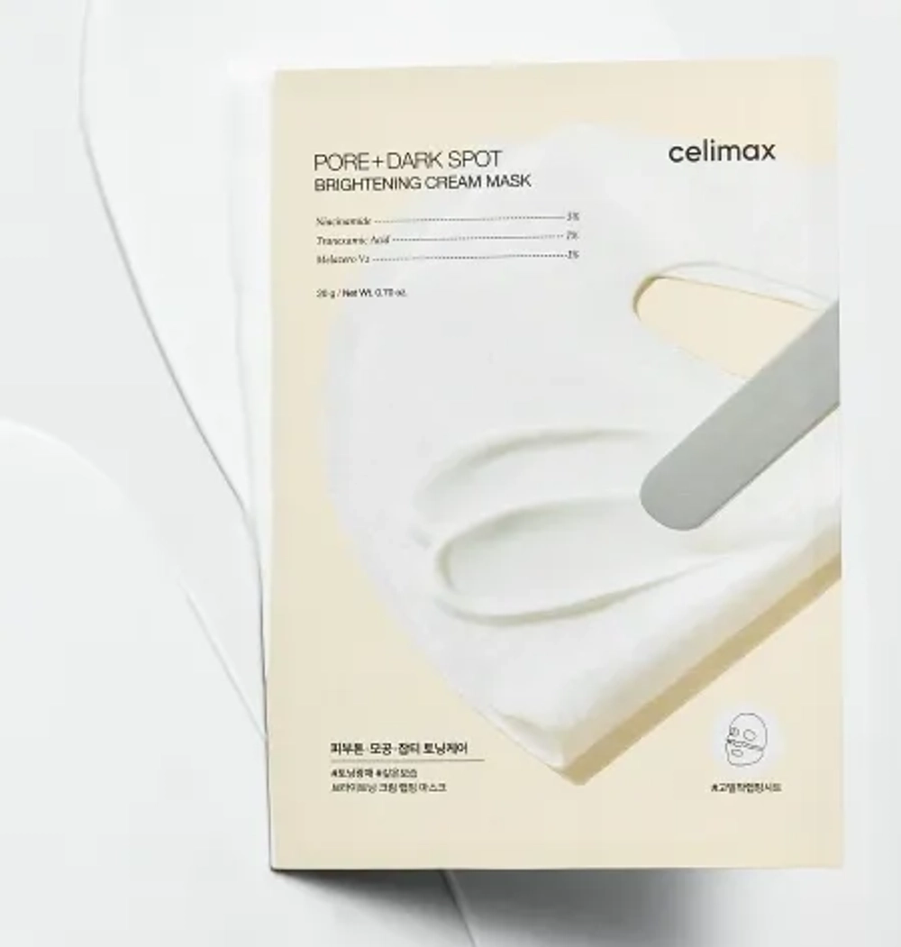 Celimax Pore+Dark Spot Brightening Cream Mask осветляющая кремовая маска с ниацинамидом и керамидами