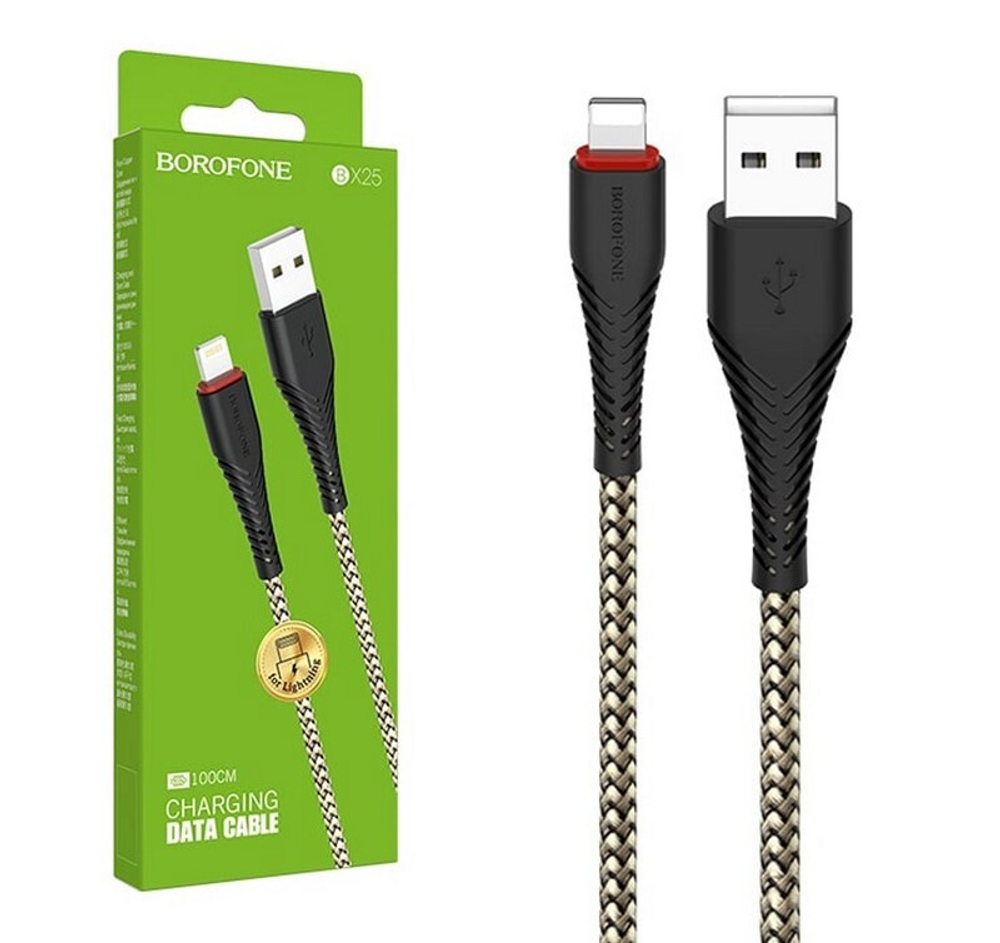 Кабель USB - Lightning BOROFONE BX25 (черный) 1м