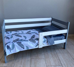 Кровать подростковая "Софа" 160*80 см серо-белая 1 борт (СЧ)