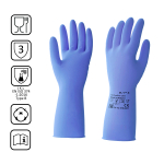 Перчатки КЩС латексные многоразовые синие, 1 пара, р-р M HQ Profiline