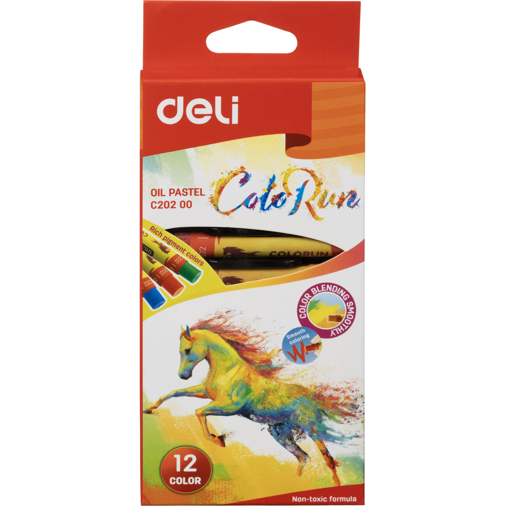 Пастель масляная Deli ColoRun 12цв, EC20200