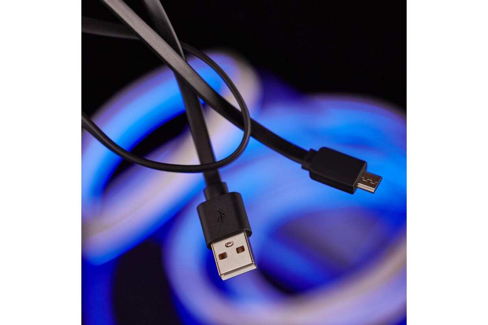 Универсальный кабель REXANT USB microUSB шнур плоский 1М черный 18-4270