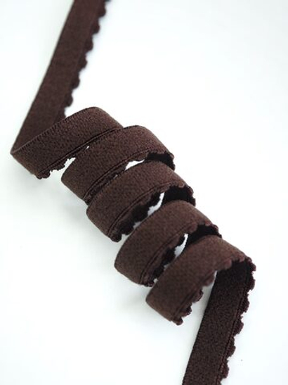 Бельевая резинка шоколад ажурная ширина 8 мм с учетом фестона
