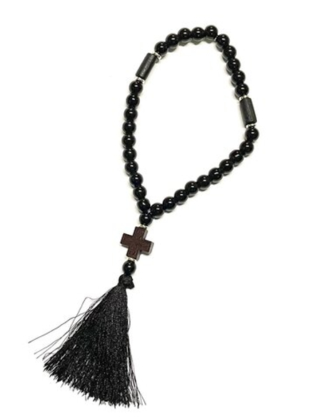 Четки 30 зерен: оникс чёрный, коричневый, d=12 мм (Сев)