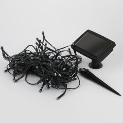 Садовая гирлянда ЭРА ERASF22-29 на солнечной батарее Бахрома холодный свет 2,4Х0,5м | Садовые декоративные светильники