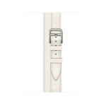 Apple Watch Series 8 Hermes 41mm, двойной тонкий кожаный ремешок белого цвета