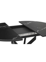 Стол кухонный круглый Стекло матовое мрамор 100(132)х75х75см