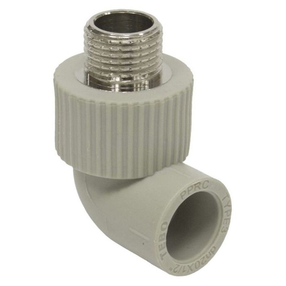 Угольник TEBO сер. PP-R комб. 20x1/2" НР (20/160), арт. 031033603