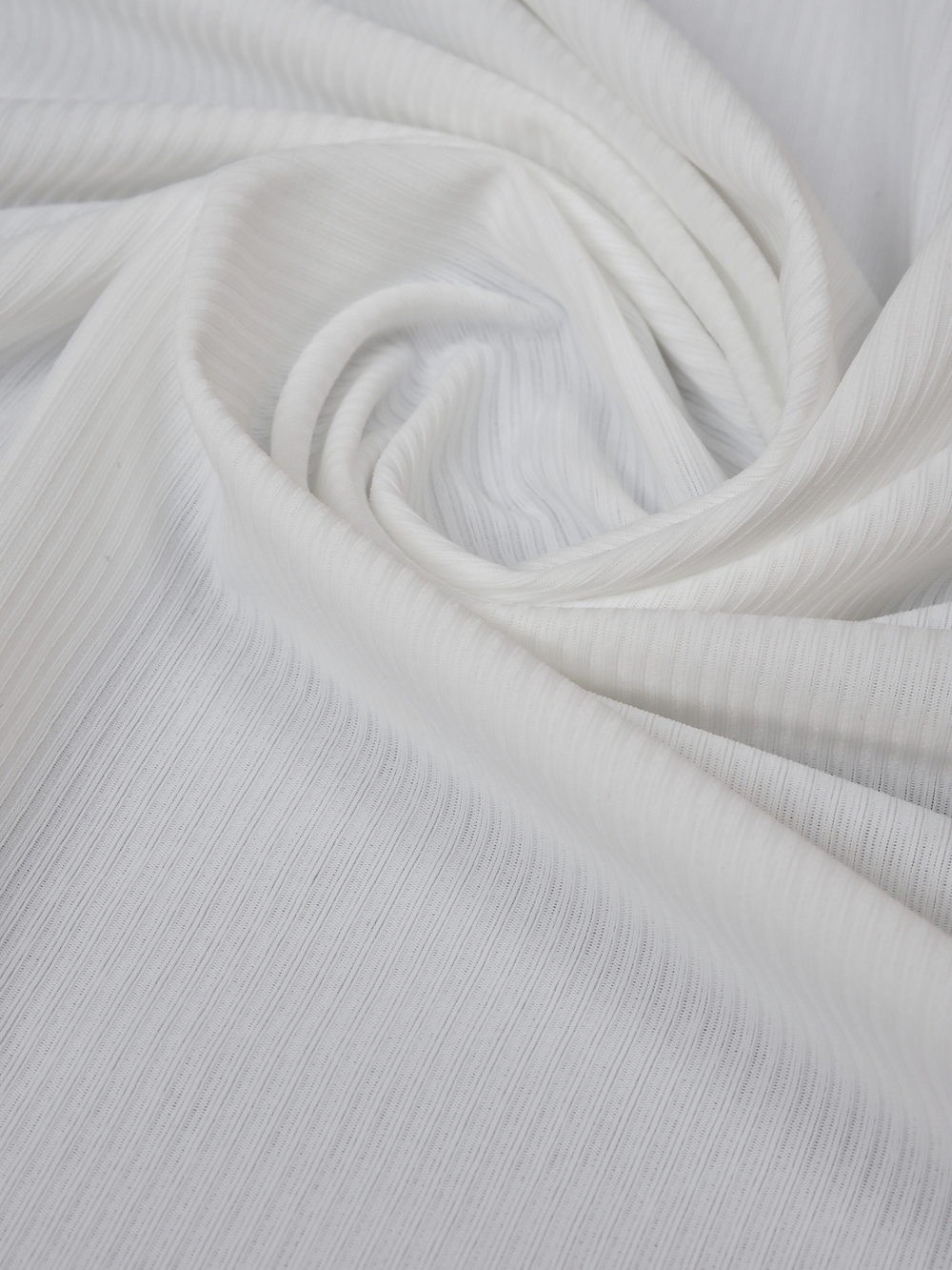 Микрофибра бельевая в рубчик матовая эластичная белая