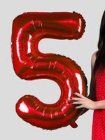 FM Шар 40" / 102 см "Цифра 5" Красный (БГ-60)