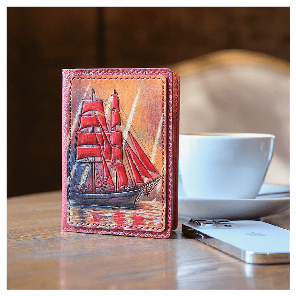 Чехол на паспорт «Городские мотивы» розовый