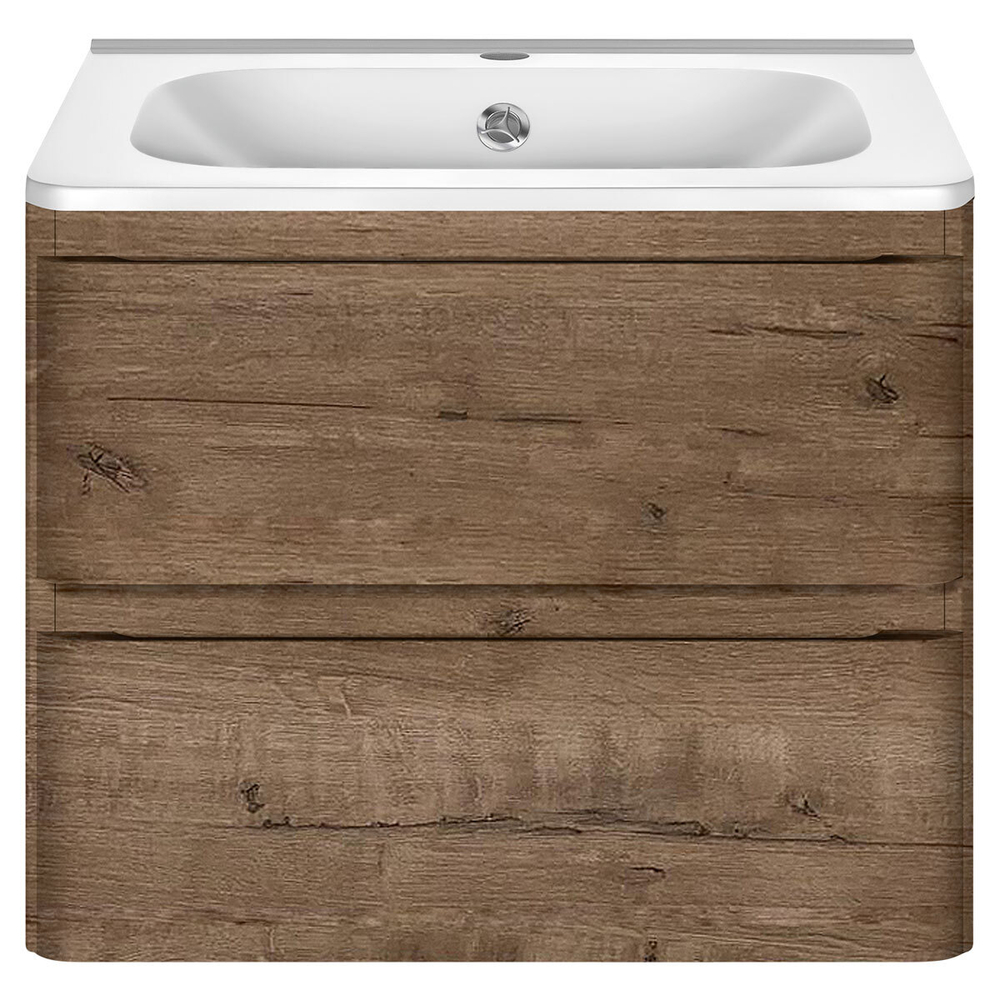 База под раковину Vico 600 подвесная, 2 выкатных ящика soft close, V.Oak