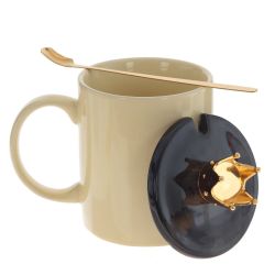 GAEM Кружка с крышкой и ложкой, 400 мл, L12,5 W9 H13,5 см, 4в.