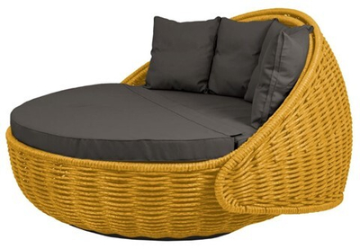 Круглый шезлонг Диван-кровать Nestbed (желтый, подушка графит)