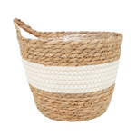 Кашпо плетеное "Танзания" с ручкой, 7,5л внешний размер Д265 Ш265 В230, натуральный, белый