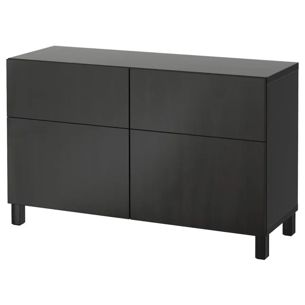 Комбинация для хранения - IKEA BESTÅ/BESTA, 120х42х74 см, черный матовый, БЕСТО ИКЕА