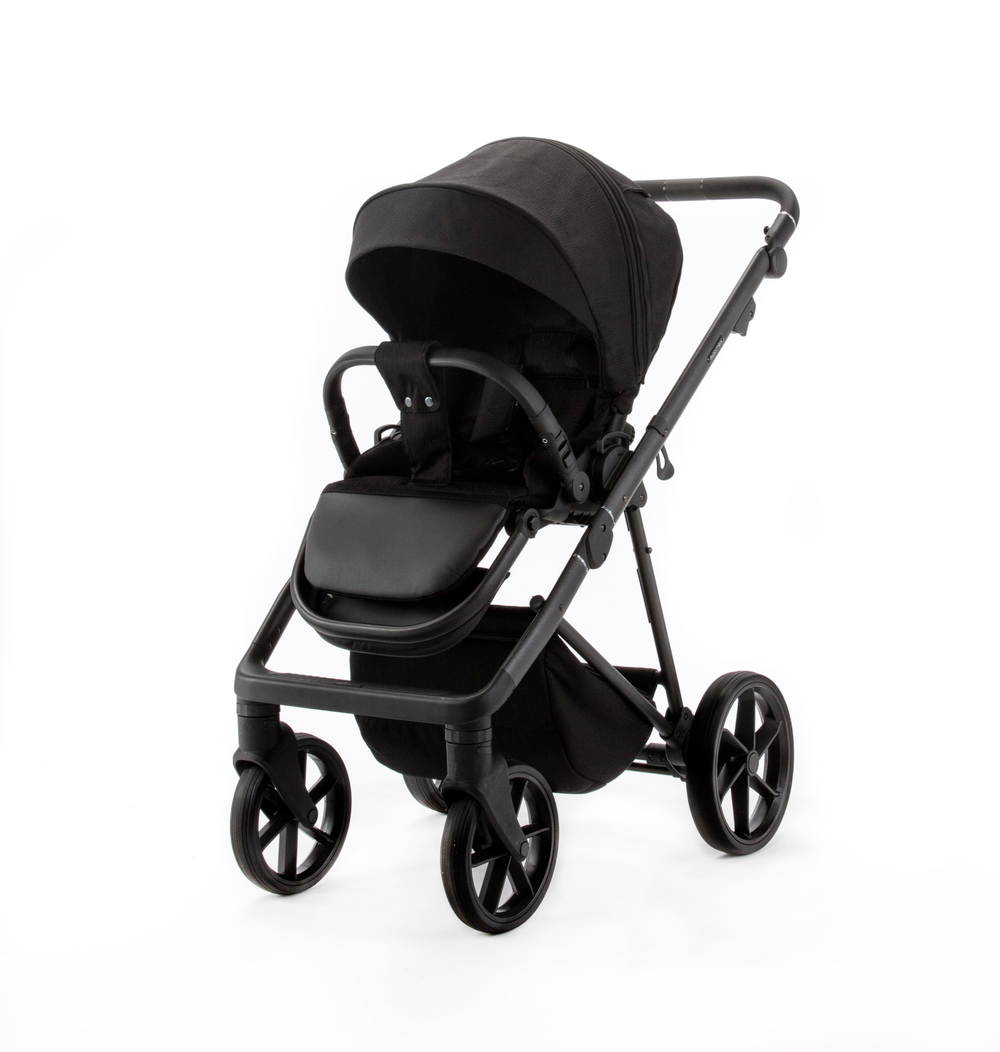 Детская универсальная коляска Adamex Delta Natura - DN-11 Carbon (черная ткань)