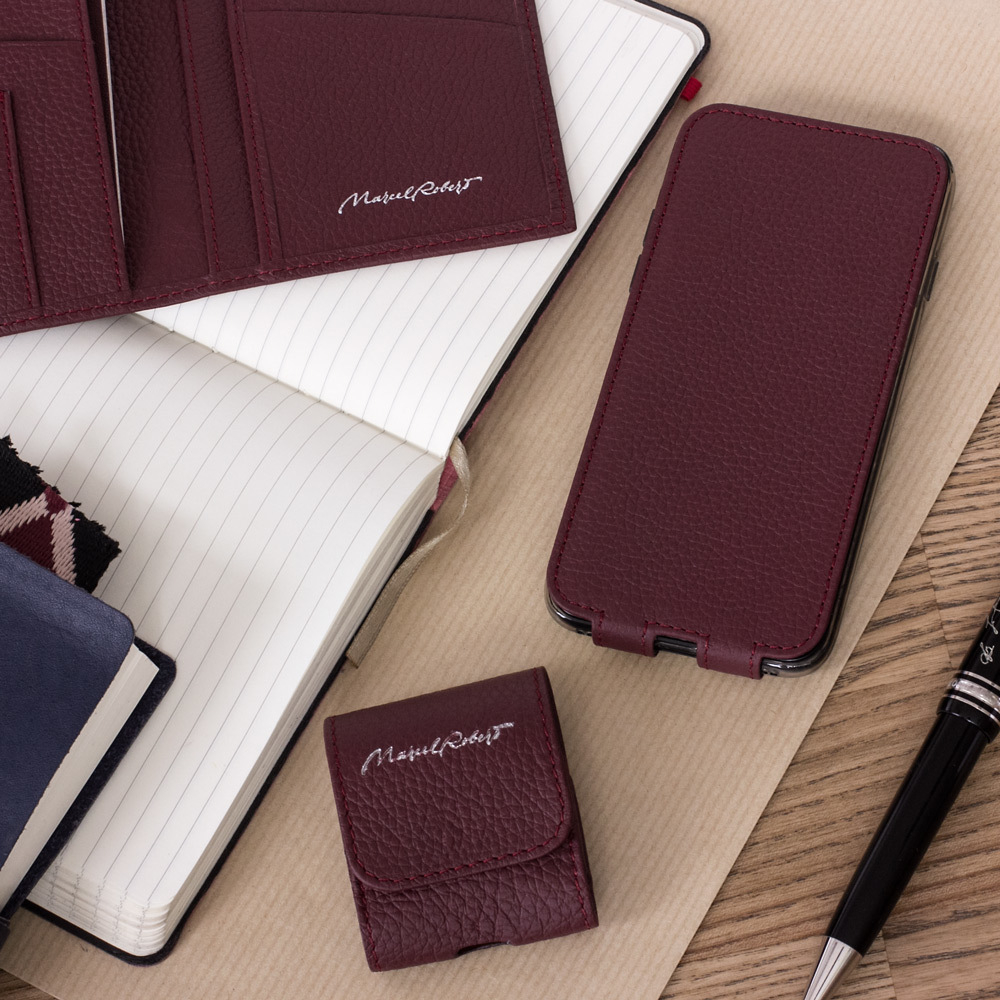 Чехол для наушников Petit из кожи теленка, бордового цвета