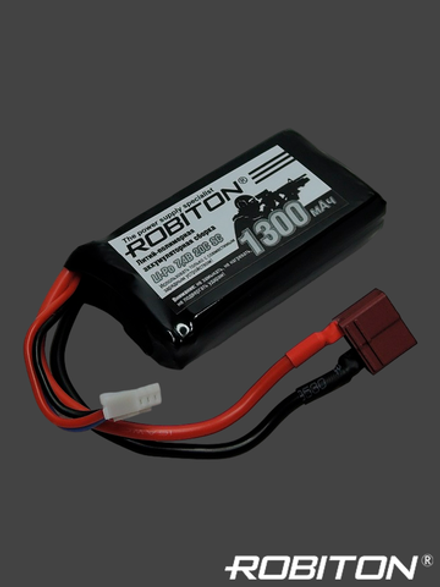 Аккумулятор ROBITON Li-Po 7.4В 1300 мАч 20С, Т-коннектор (LP-STB2-1300)