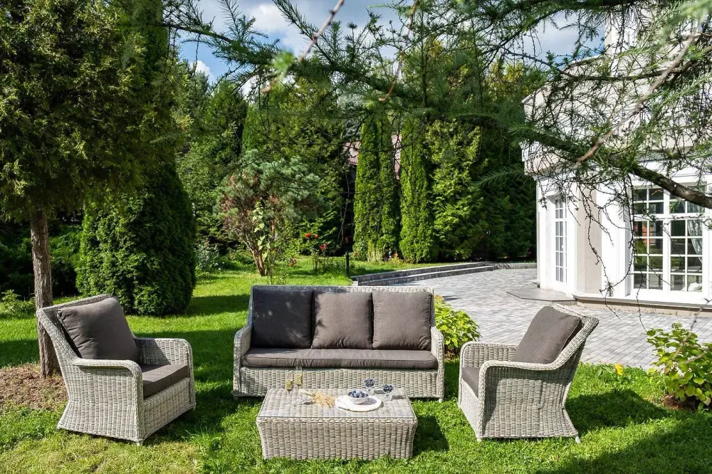 "Гляссе" лаунж-зона из искусственного ротанга, цвет бежевый