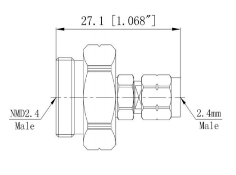 LT-NMD2.4M-2.4M, Коаксиальный переходник NMD 2.4мм (вилка) / 2.4 мм (вилка)