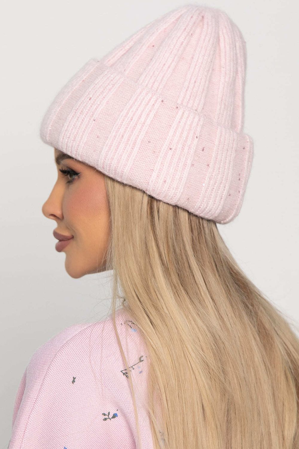 Шапка двухслойная Зимние деньки (нежно-розовая) Ш22-4М LT Collection