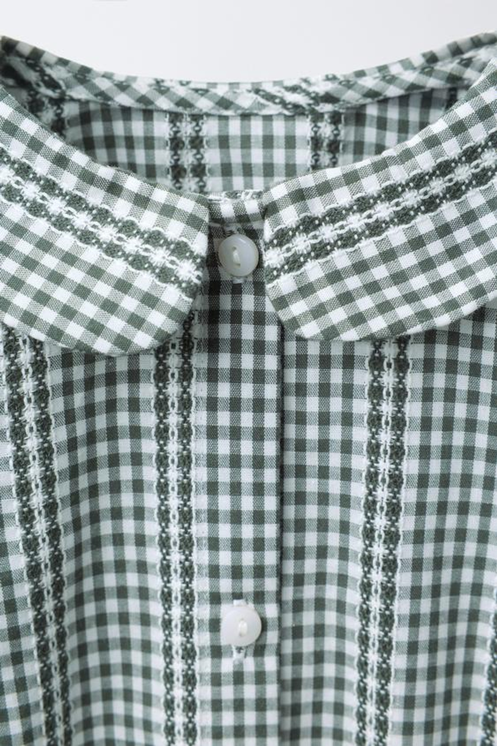 ZARA БОДИ В КЛЕТКУ ВИШИ, ЗЕЛЕНОВАТЫЙ