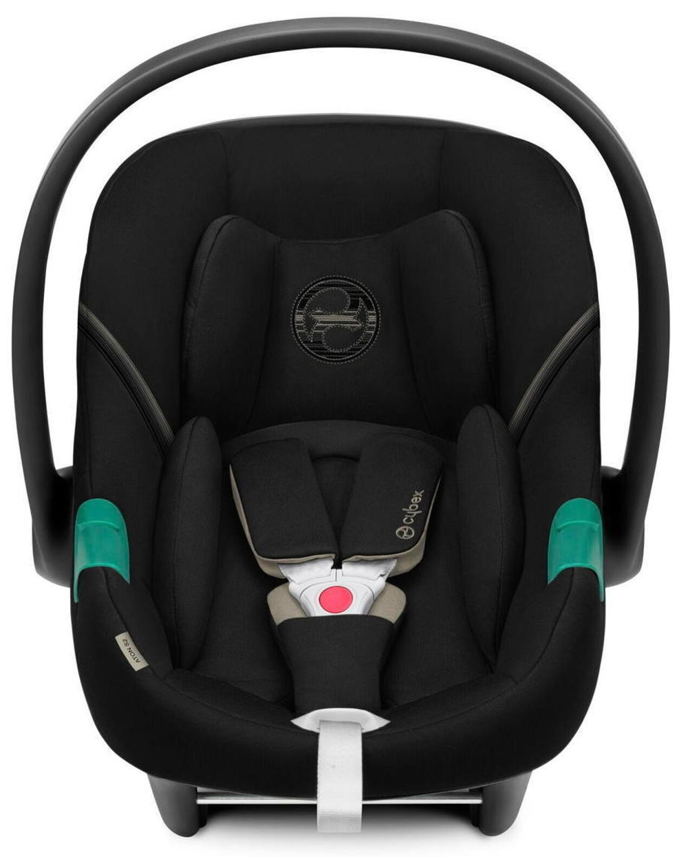 Коляска Cybex Coya Rosegold Frame Aton S2 i-Size Moon Black Leaf Green с дождевиком и бампером