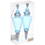 Елочные игрушки «Сияющий кристалл» 5,2*5,2*19 см (набор 2 шт), Голубой